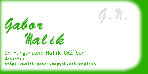 gabor malik business card